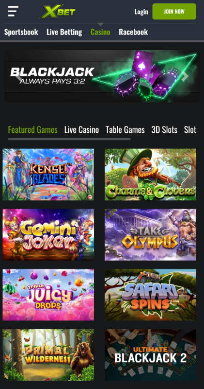 XBet Mobile Casino Site