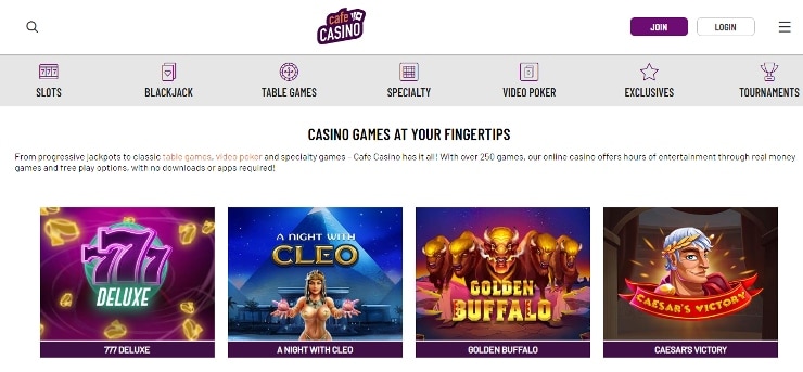 New Hampshire Online Casinos - Cafe Casino
