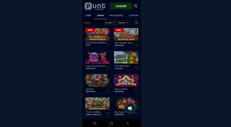 punt casino mobile app version
