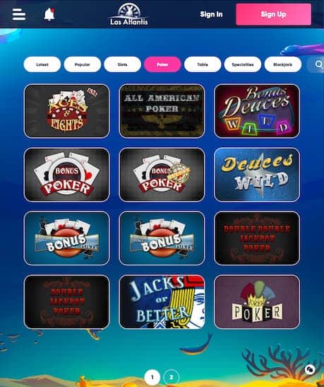 Las Atlantis App Poker